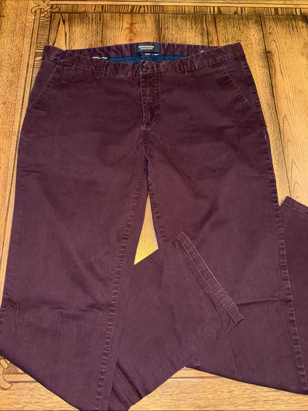 Scotch & Soda Men's Deep Burgundy Chino Pants
